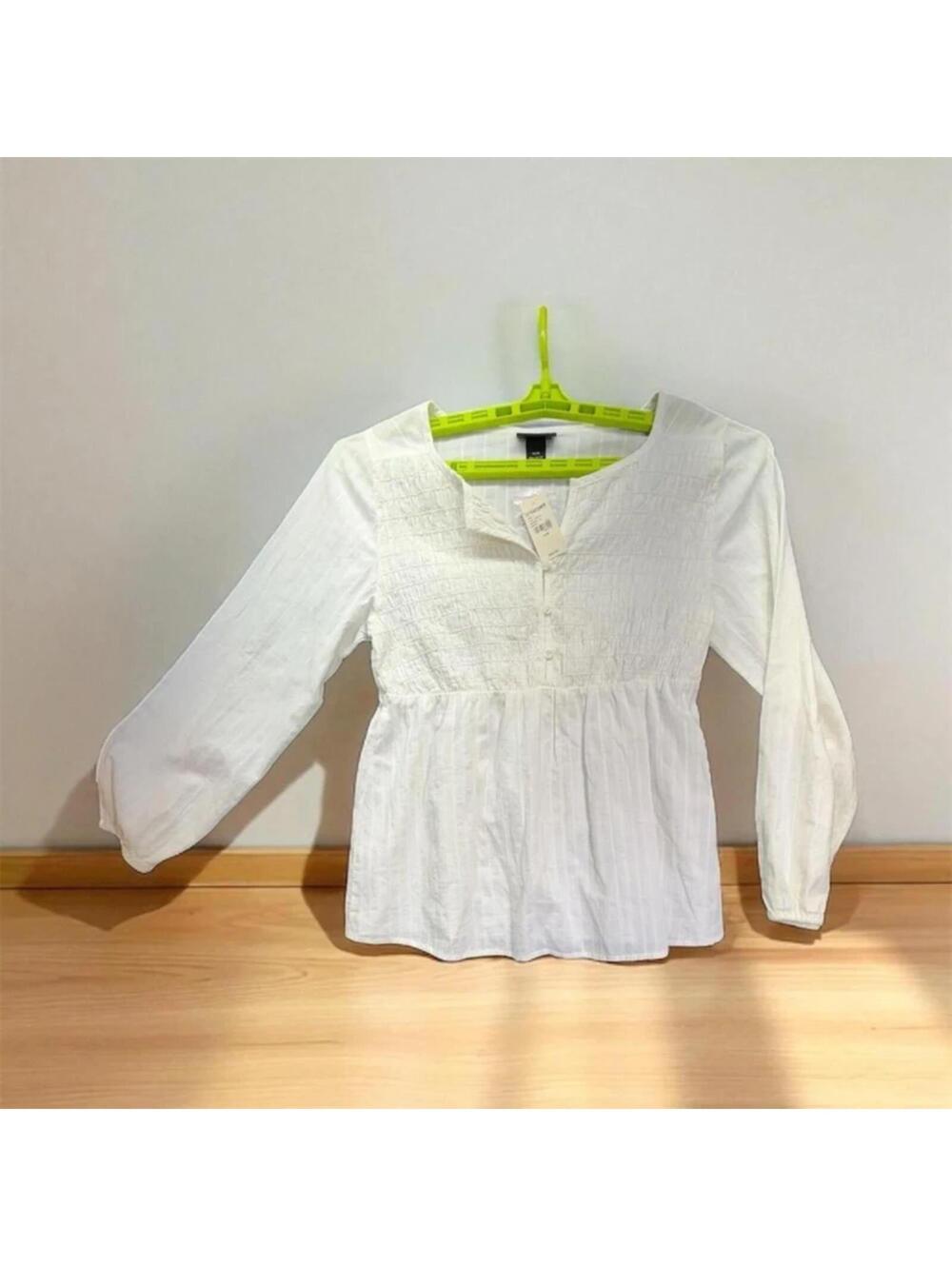 Lane Bryant Women's Long Sleeve White Blouse Size 14 Casual Spring